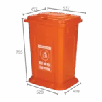 100L Industrial Dustbin (Closed lid) with stand