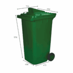 Thùng rác công nghiệp 240L (Nắp hở)