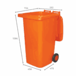 Thùng rác công nghiệp 240L (Nắp kín)